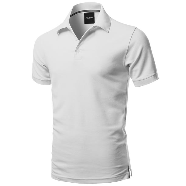 Hurrg Mens Hipster Short Sleeve Side Slit Solid Pique Polo Shirt T-Shirt 